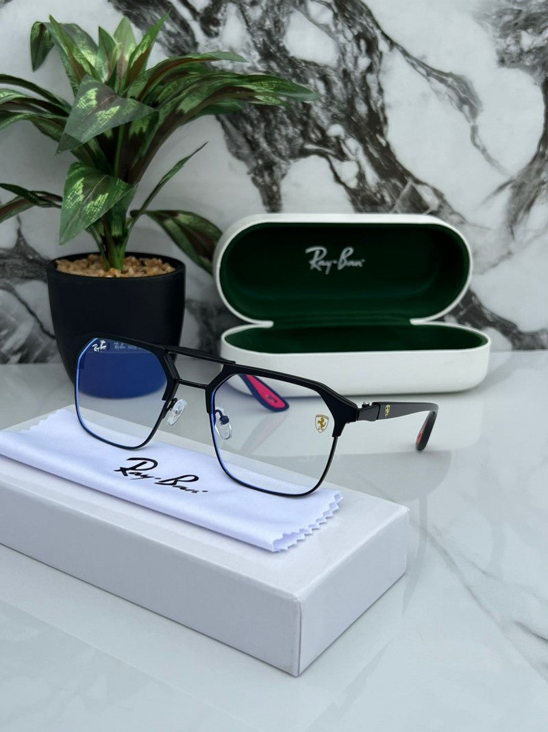 RB #4 METAL BLACK BLUE CUT UV-400 SUNGLASSES
