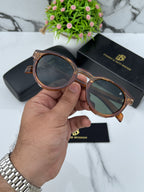 DB TEA OVAL GREEN UV-400 SUNGLASSES