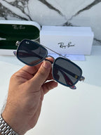 RB #6 METAL GUN BLACK BLUE UV-400 SUNGLASSES