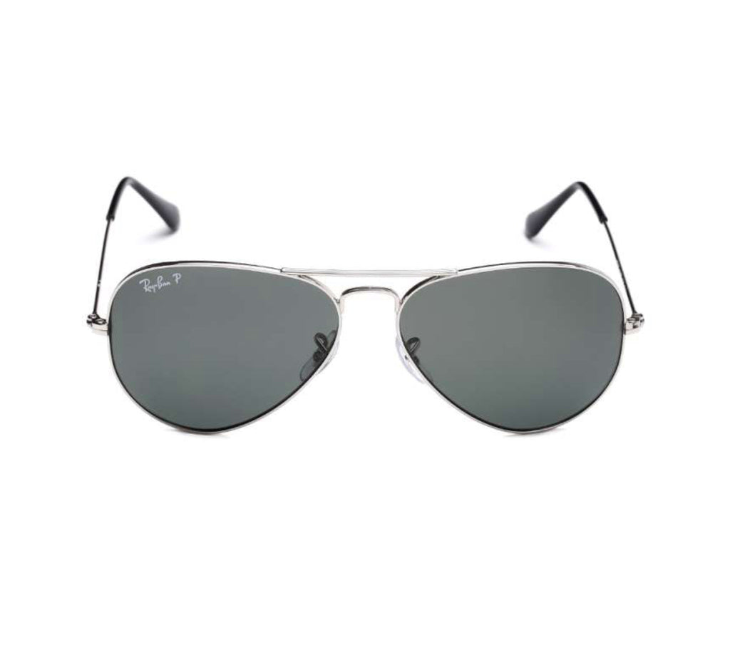 RB Aviator Classic Silver Black UV-400 Sunglasses