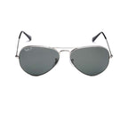 RB Aviator Classic Silver Black UV-400 Sunglasses