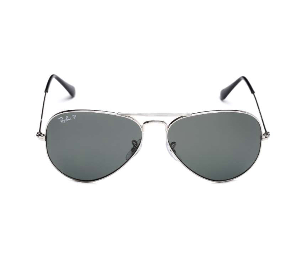 RB Aviator Classic Silver Black UV-400 Sunglasses