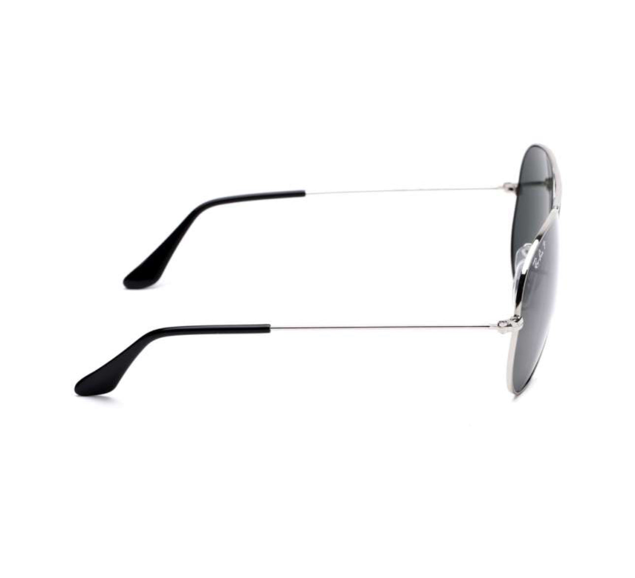 RB Aviator Classic Silver Black UV-400 Sunglasses
