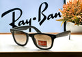 RB 2140 MATT BLACK BROWN DC GLASS LENS WAYFARER UV-400 SUNGLASSES