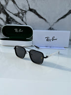RB #6 METAL ALL BLACK WHITE LEG UV-400 SUNGLASSES