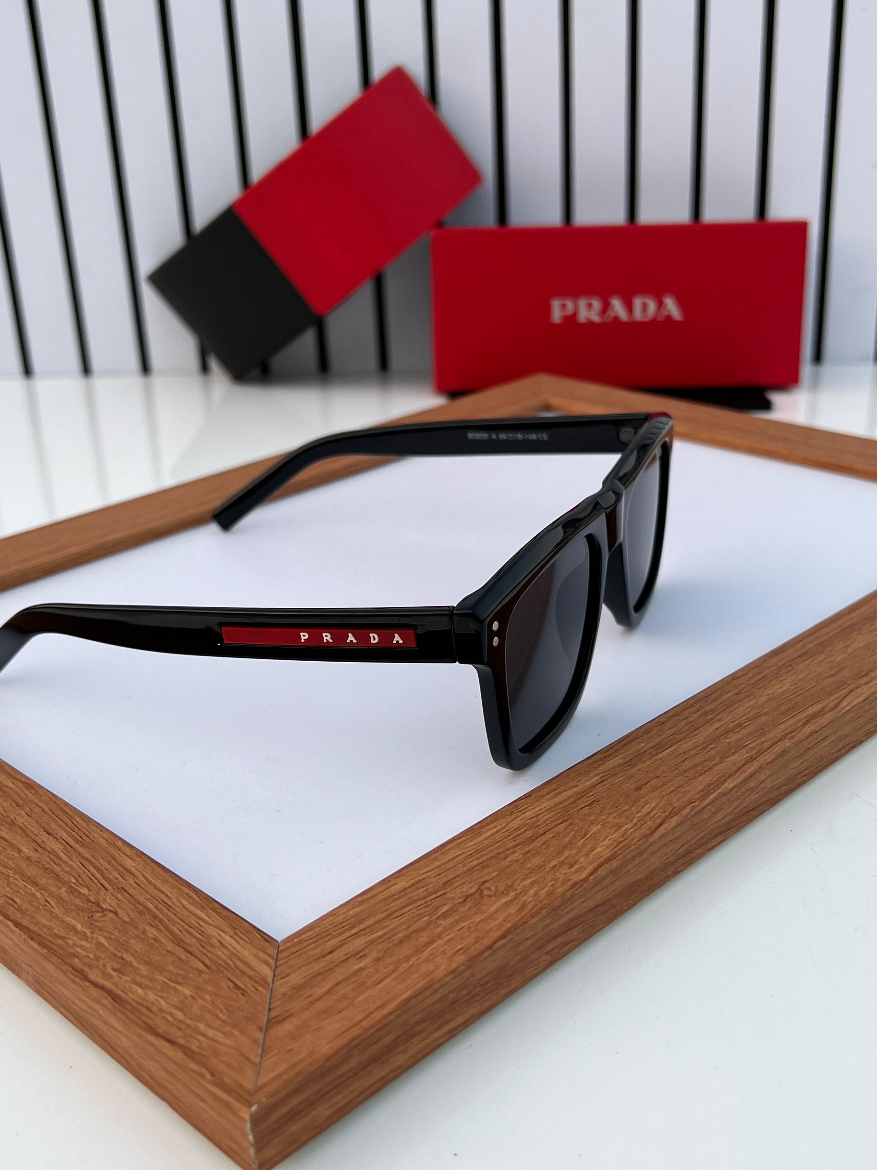 PRADA 3835 FULL BLACK MENS UV-400 SUNGLASSES