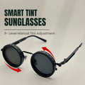 Steampunk Sunglasses: Adjustable Tint, Polarized UV400 Lenses, Personalized Case
