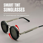 Steampunk Sunglasses: Adjustable Tint, Polarized UV400 Lenses, Personalized Case
