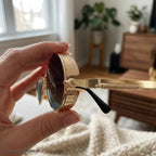 Vintage Round Steampunk Sunglasses: 90s Retro Costume Shades