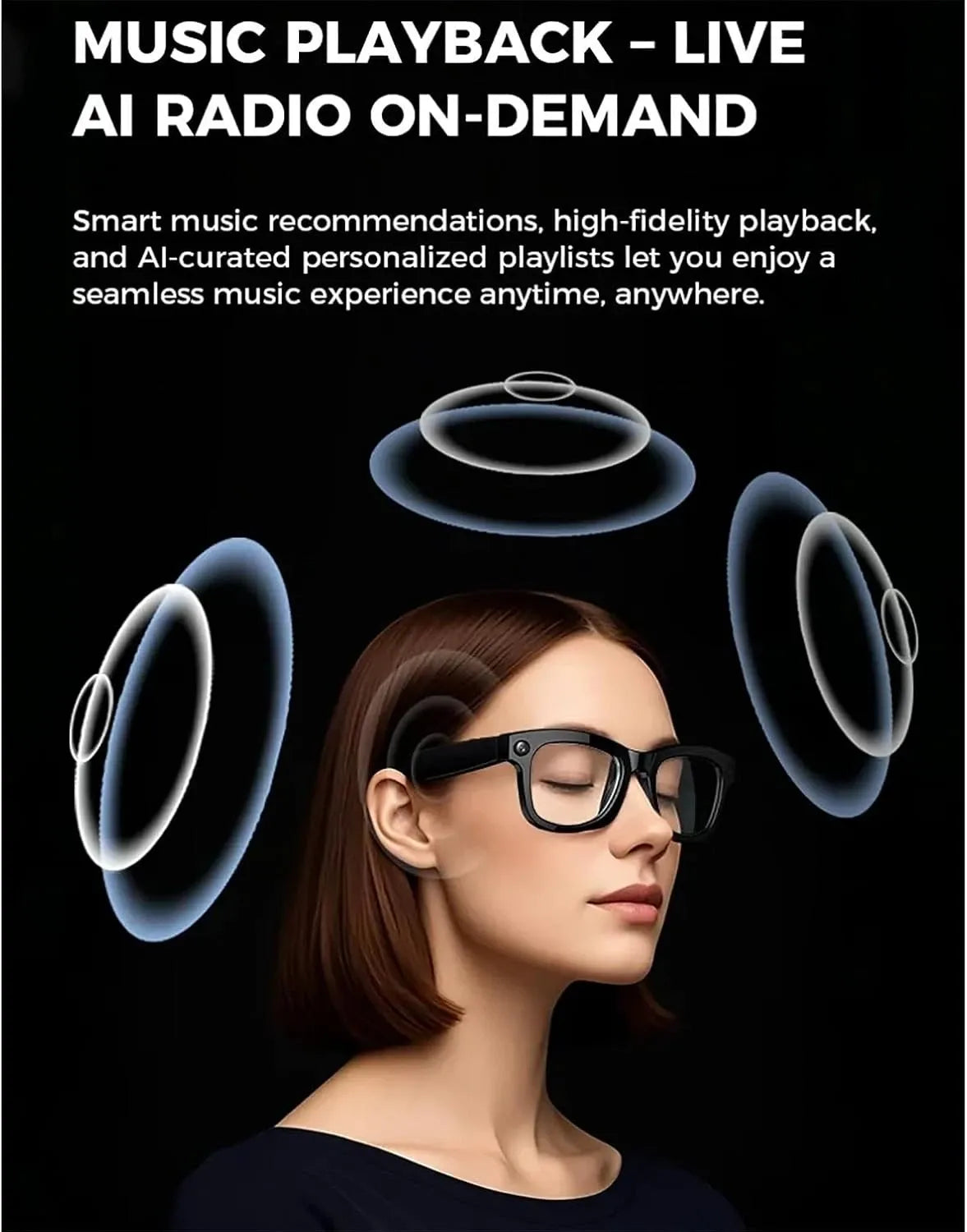 AI Smart Glasses with Chat GPT,800W Camera,Video Recording, Smart Sunglasses