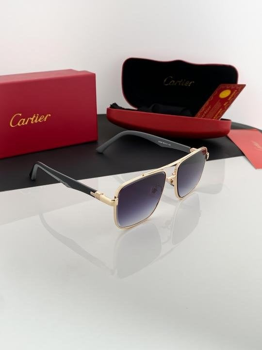 Cartier Gold Black Shaded 23400 Sunglasses