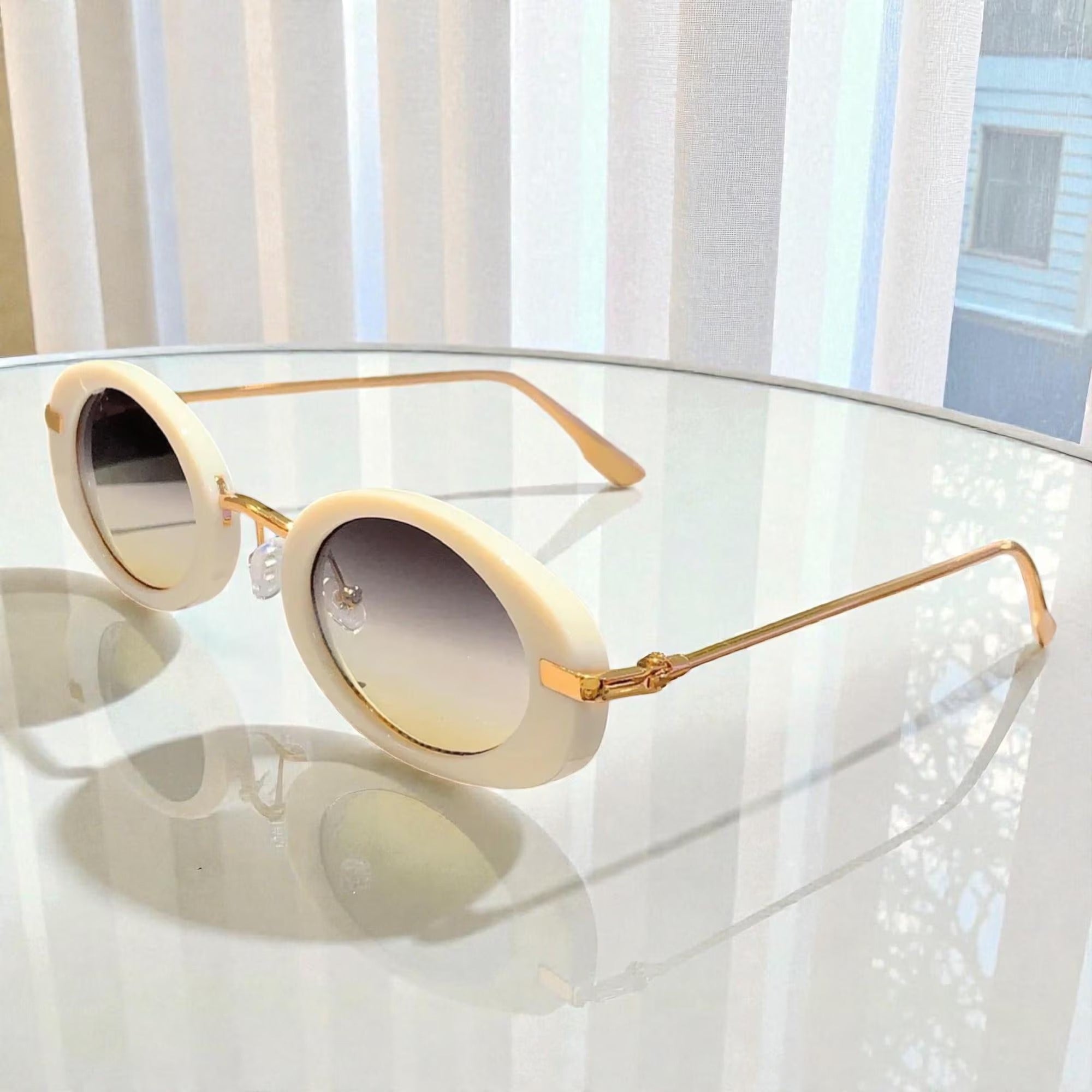 Small Oval Frame Retro Punk Sunglasses – Metal Leopard Trendy Shades