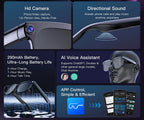 M02S AI Smart Glasses Camera/Photo Taking/Video Recording/Calling/translate ggb