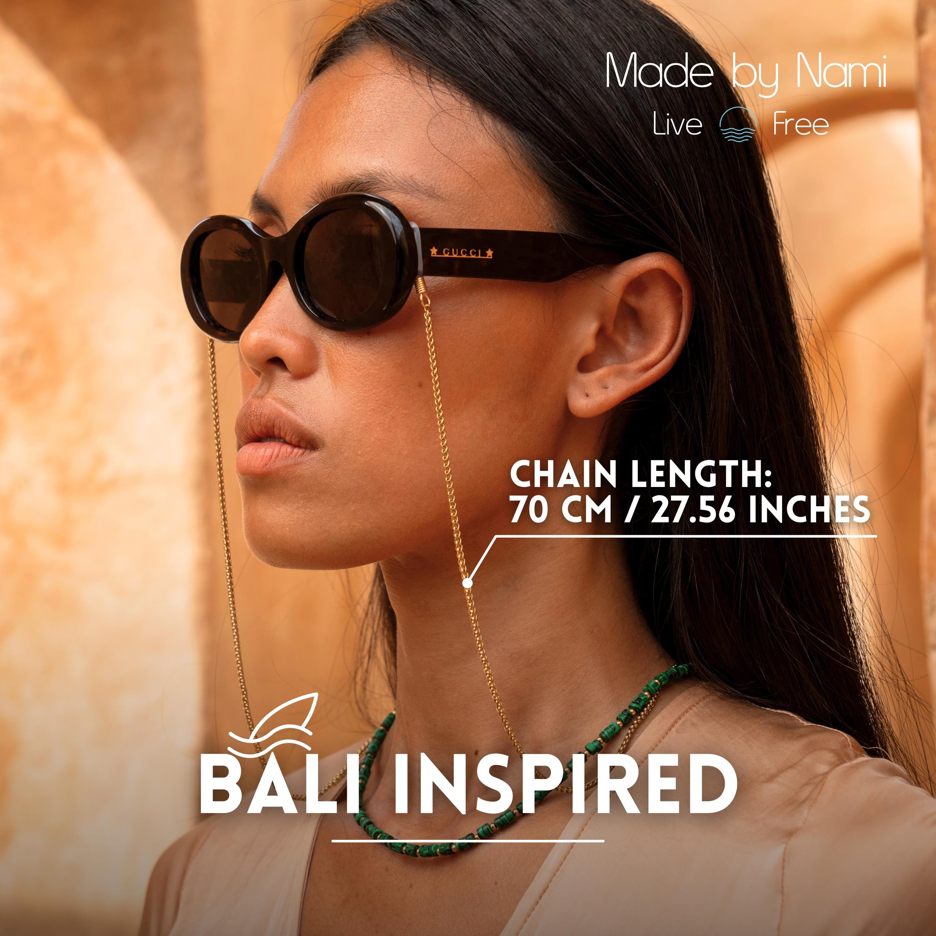 Golden Glasses Chain Women • Modern Eyeglass Chain Stainless Steel • Sunglasses Chain Gold • Summer Accessories • Festival Jewelry