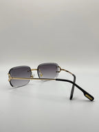 Luxury Rimless Square Gradient Sunglasses: Gold Frame UV Eyewear