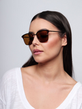 Unisex Brown Lens & Brown Square Sunglasses