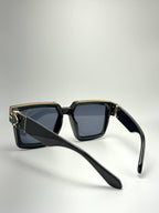 Oversized Retro Square Sunglasses: Black Acetate Frames, UV400 Protection