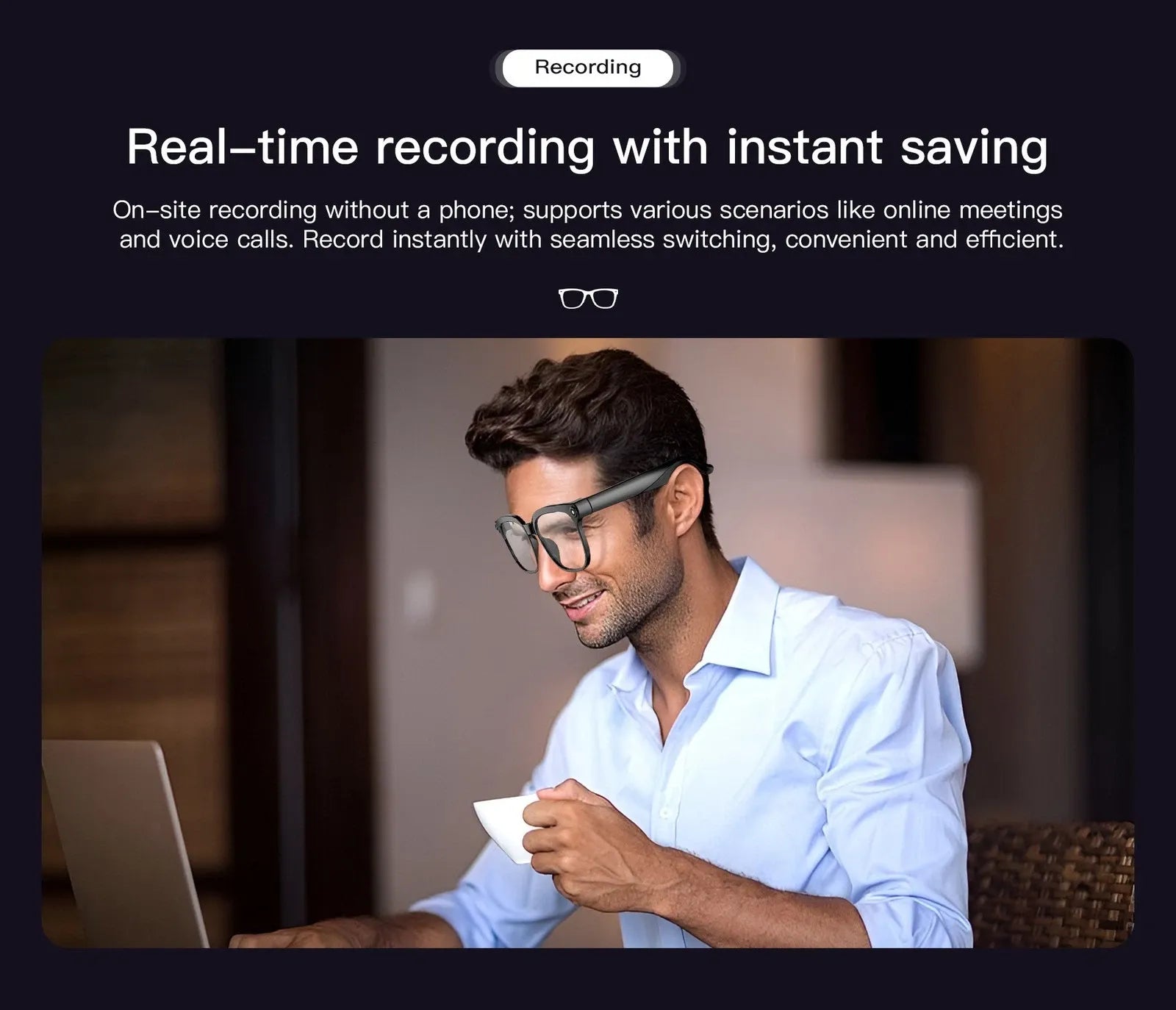 M02S AI Smart Glasses Camera/Photo Taking/Video Recording/Calling/translate ggb