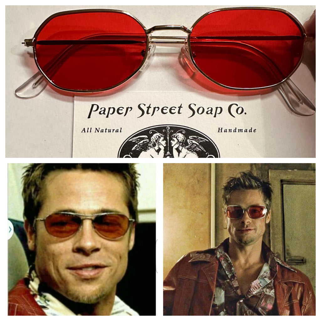 Paper Street Tyler Durden Sunglasses Shades Fight Club NEW Oliver Peoples 523 Brad Pitt Red costume Aero Plane Scene Style