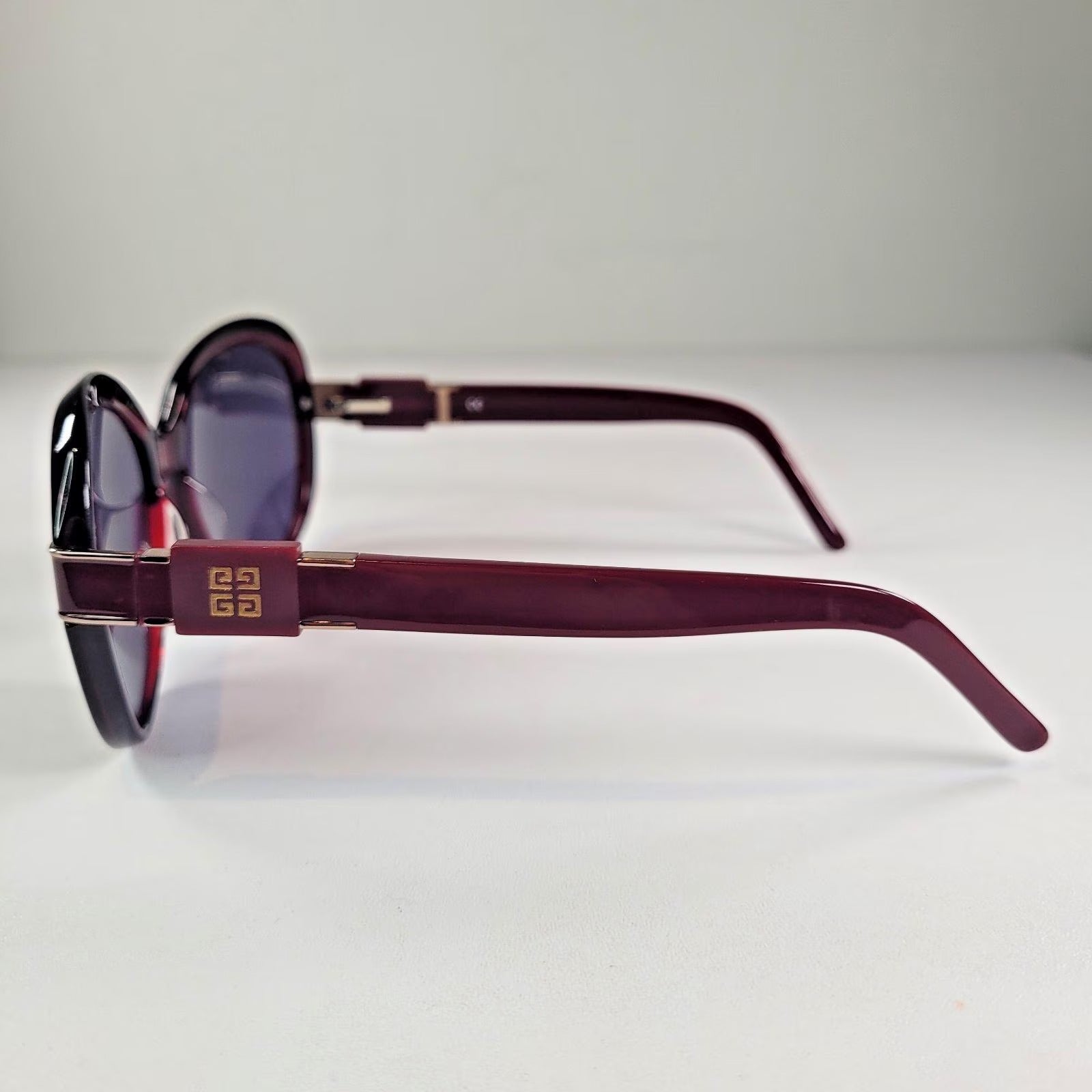 Vintage Givenchy Burgundy Sunglasses SGV695 Early 2000s Oversized Designer Frames