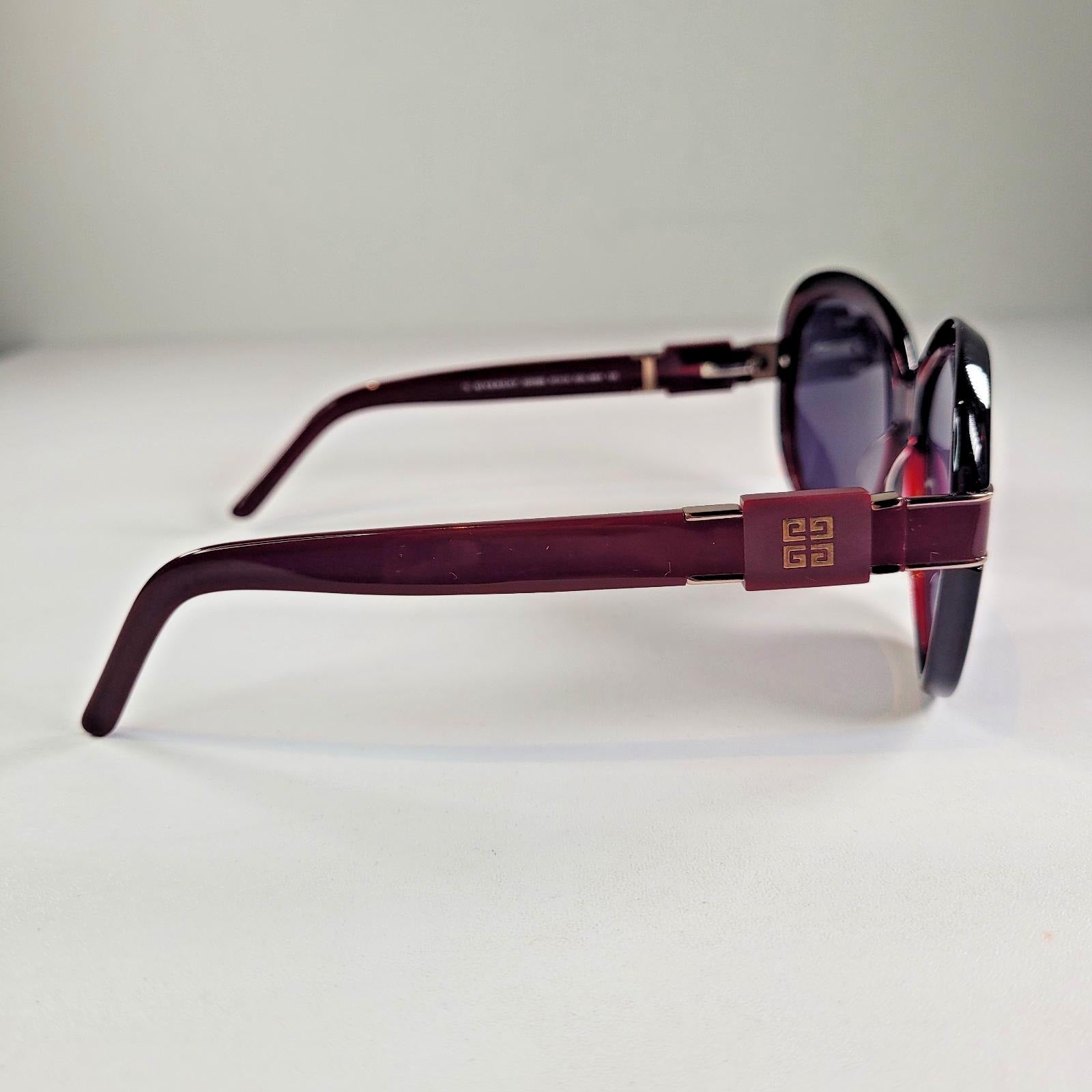 Vintage Givenchy Burgundy Sunglasses SGV695 Early 2000s Oversized Designer Frames