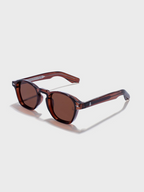 CROWNCHI - Men Brown Lens & Brown Square Sunglasses with
