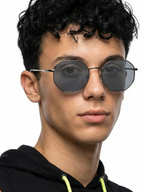 John Jacobs - Unisex Hexagonal Sunglasses with Polarised and UV Protected Lens