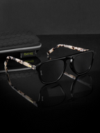 OKNO - Polarised and UV Protected Lens Unisex Acetate Black Square Sunglasses