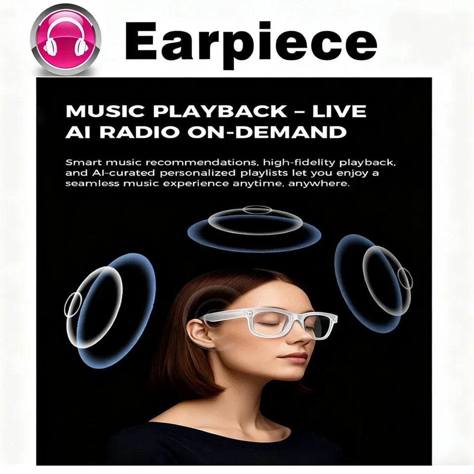 AI Smart Glasses With Video Recording AI Translation 8MP Camera and Bluetooth