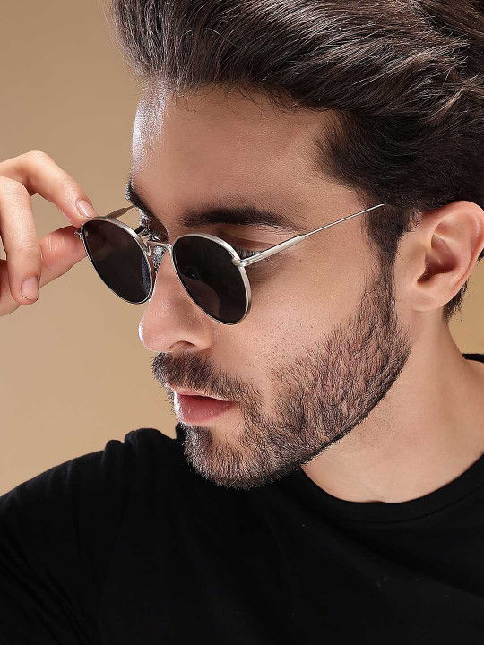 Voyage - Unisex Black Lens Oval Sunglasses with UV Protected Lens 2038MG3051C