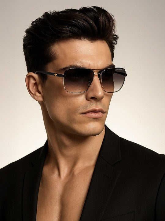 Police Men Aviator Sunglasses with UV Protected Lens