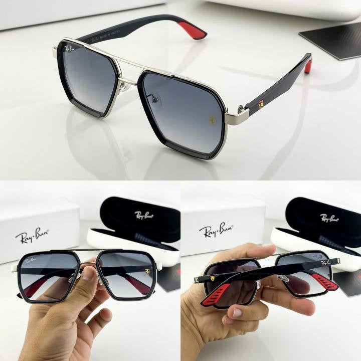 RAYBAN SILVER BLUE SHADED 10 SUNGLASSES
