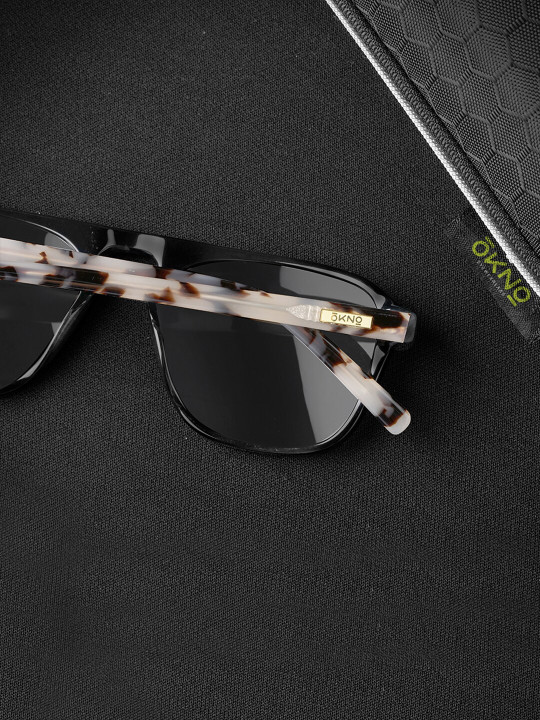 OKNO - Polarised and UV Protected Lens Unisex Acetate Black Square Sunglasses