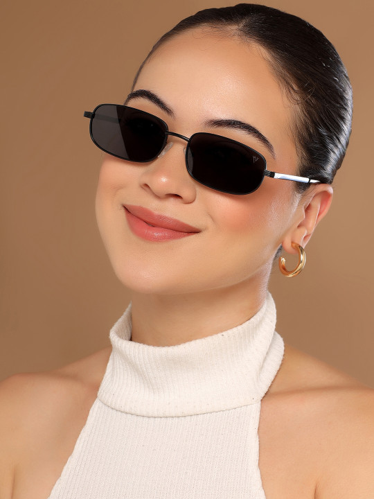 Voyage - Adults Rectangle Sunglasses with Polarised and UV Protected Lens 2272PMG5845-Black