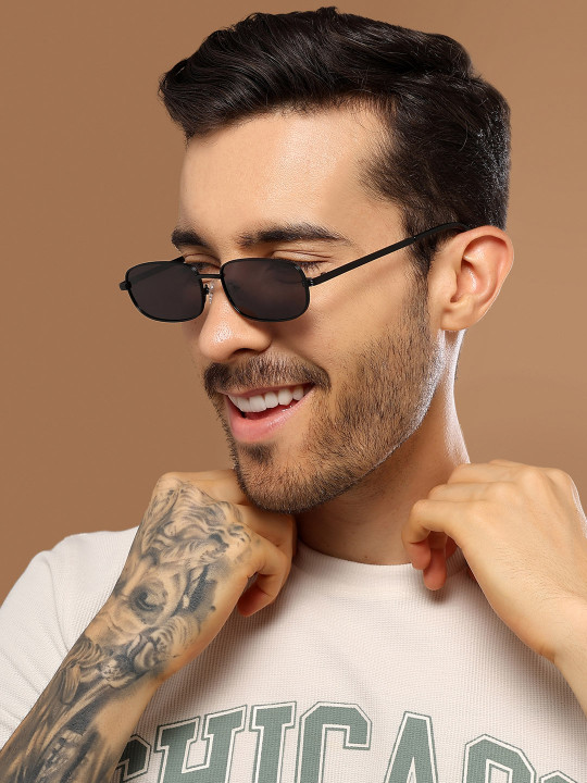 Voyage - Adults Rectangle Sunglasses with Polarised and UV Protected Lens 2272PMG5845-Black