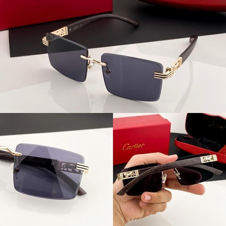 Cartier Gold Black 5 Sunglasses