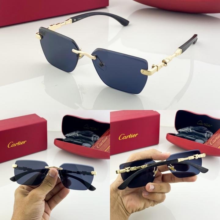 Cartier Gold Black 61 Sunglasses