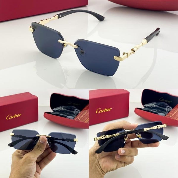 Cartier Gold Black 61 Sunglasses