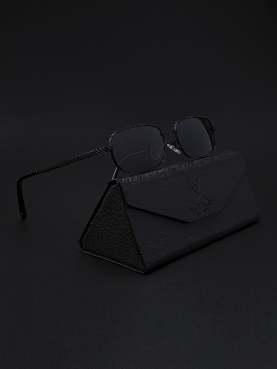 Voyage - Adults Rectangle Sunglasses with Polarised and UV Protected Lens 2272PMG5845-Black
