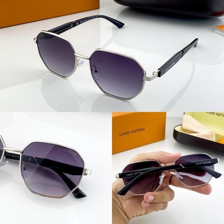 Louis Vuitton 5710 Silver Black Shaded Sunglasses