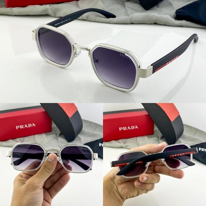 Prada Silver Black Shaded 986 Sunglasses