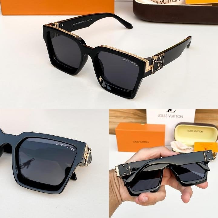 Louis Vuitton Gold Black 65N Sunglasses
