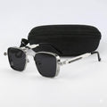 Retro Metal Steampunk Sunglasses for Men & Women – Boxy Aviator Shades, UV400 Polarized Lenses, Classic Metal Frame + Protective Case