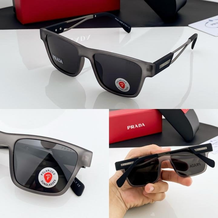 Prada Grey Black 144 Sunglasses