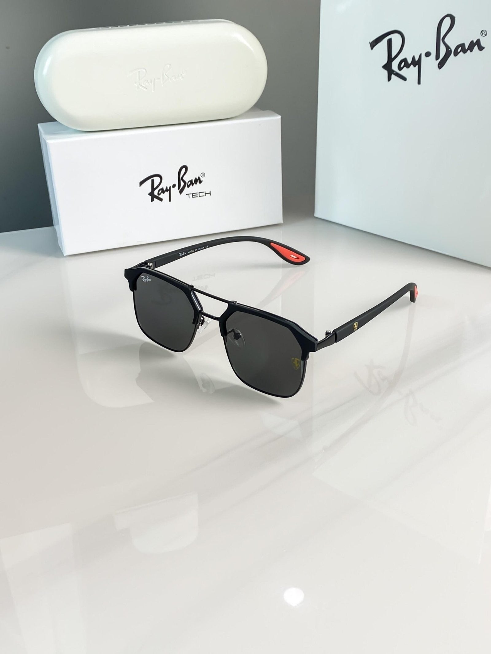 LUXURY SHADES #04 FULL BLACK BRANDED PREMIUM SUNGLASS Main image