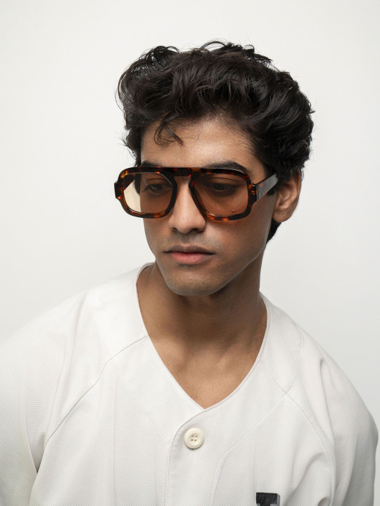 Project Shades - Unisex Brown Lens & Black with UV Protected Lens Oversized Sunglasses