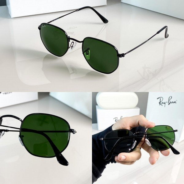 Rayban black green hexaga 3548