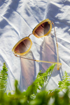 Front Lens Oversized Sunglasses in Beige