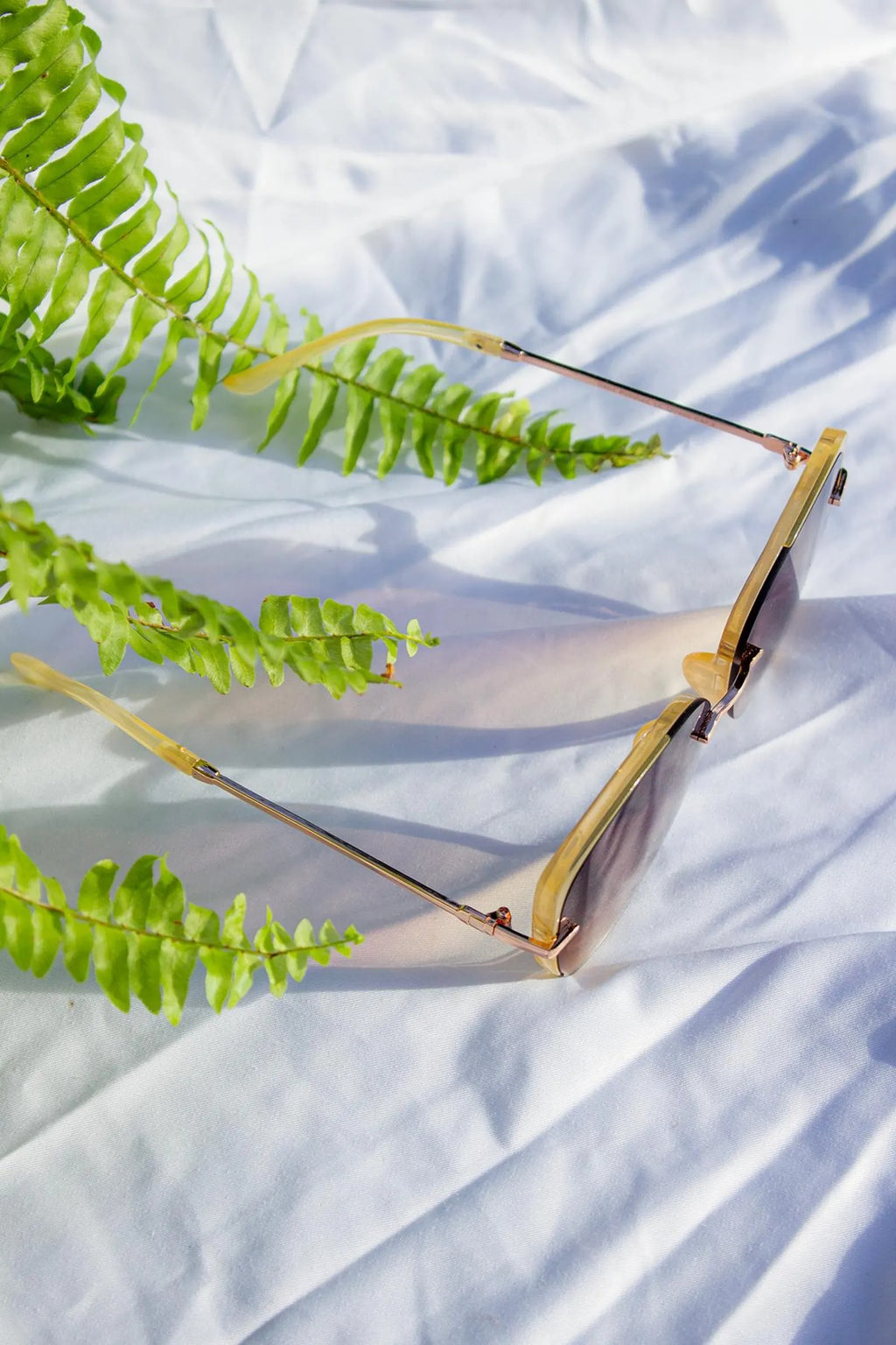 Front Lens Oversized Sunglasses in Beige