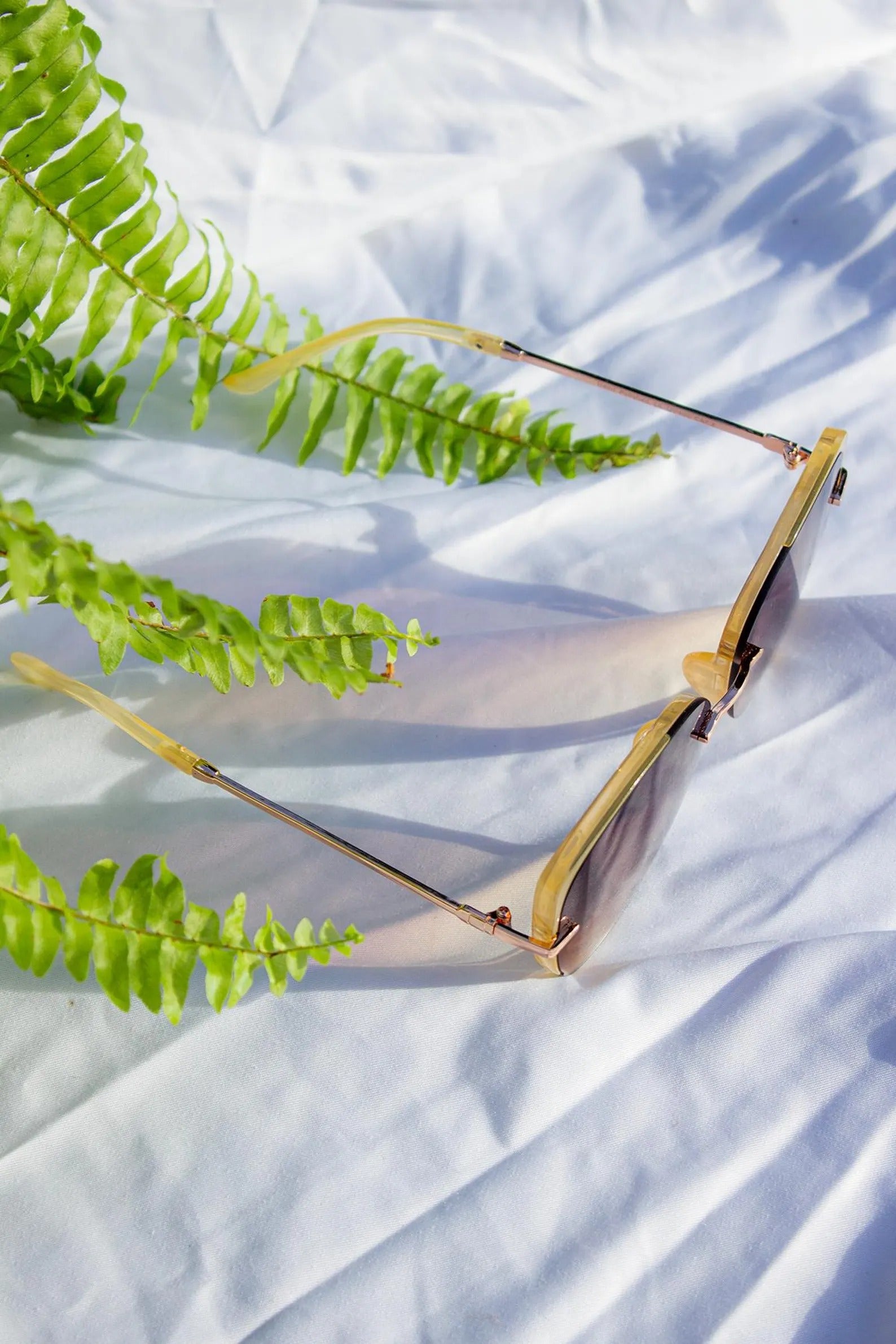 Front Lens Oversized Sunglasses in Beige